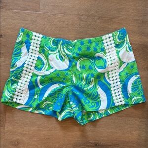 Lily Pulitzer Green and Blue Patterned Women's Shorts